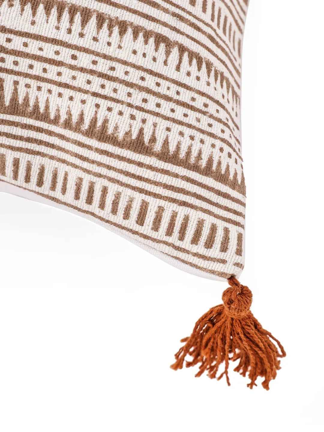 Cotton Brown Colour Striped Cushion Covers - SanskrutiHomes