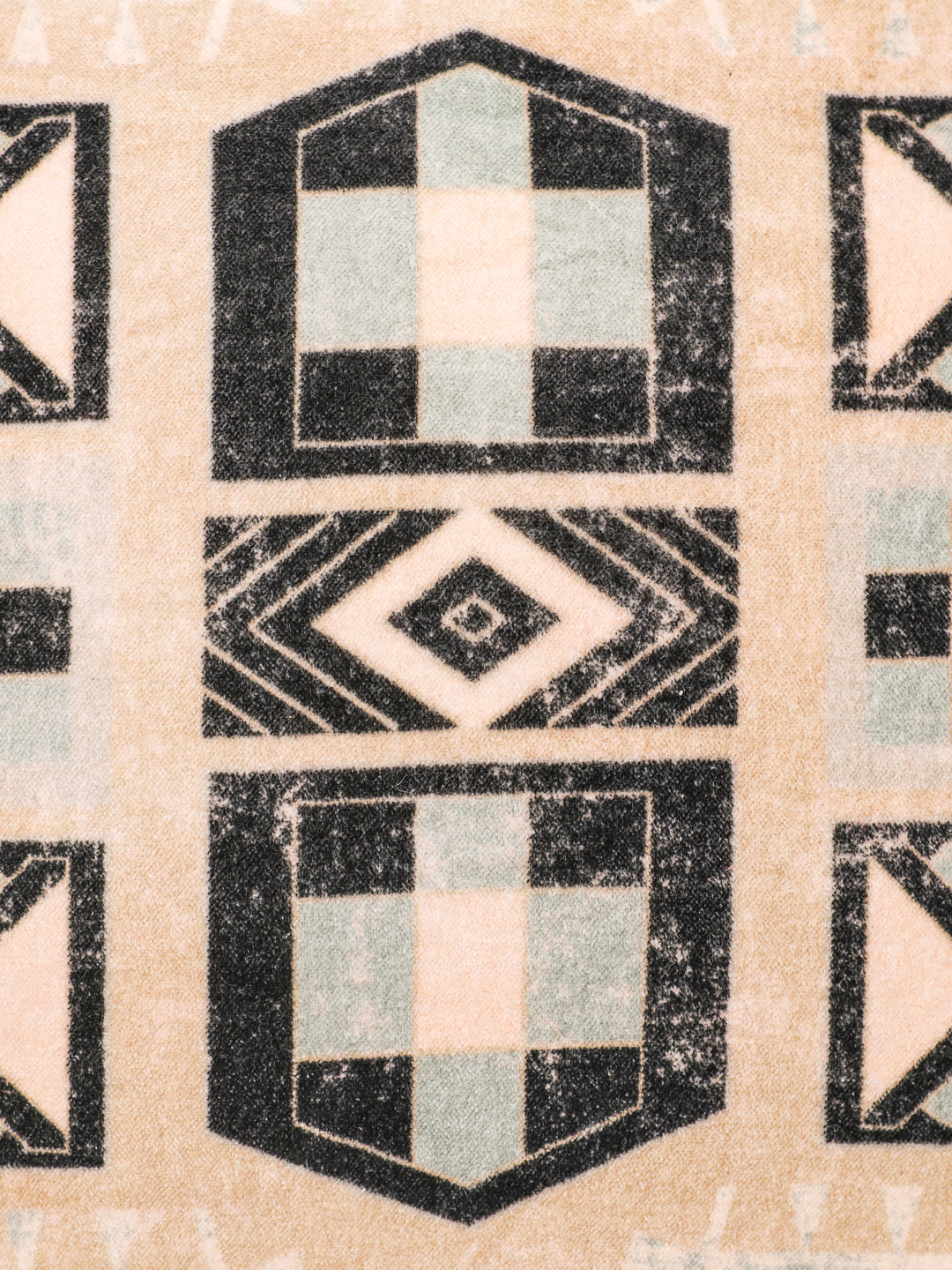 Beige Color Geometric Squared Velvet Cushion Covers