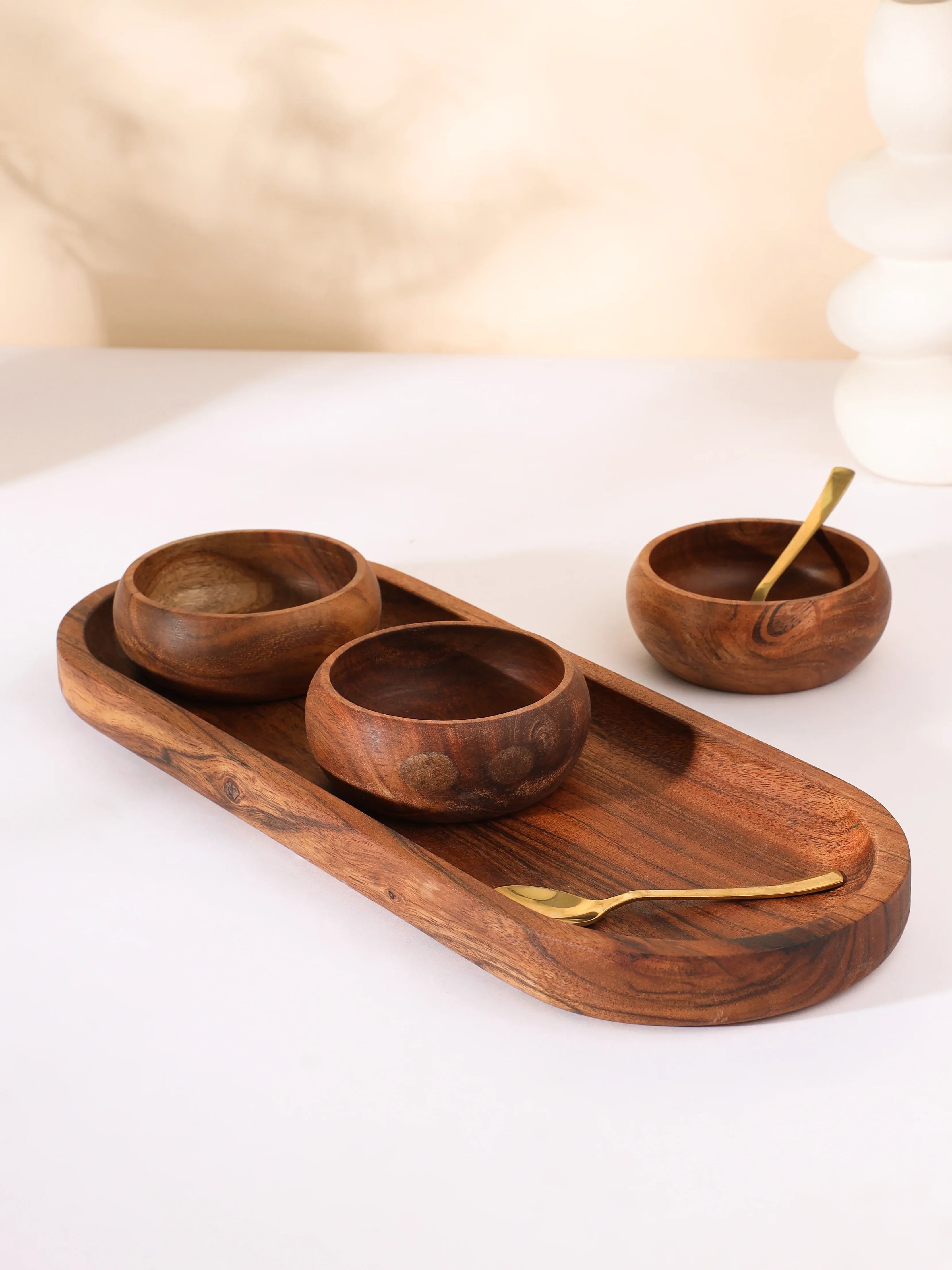 PLATTER WITH CURVED BOWLS - SanskrutiHomes