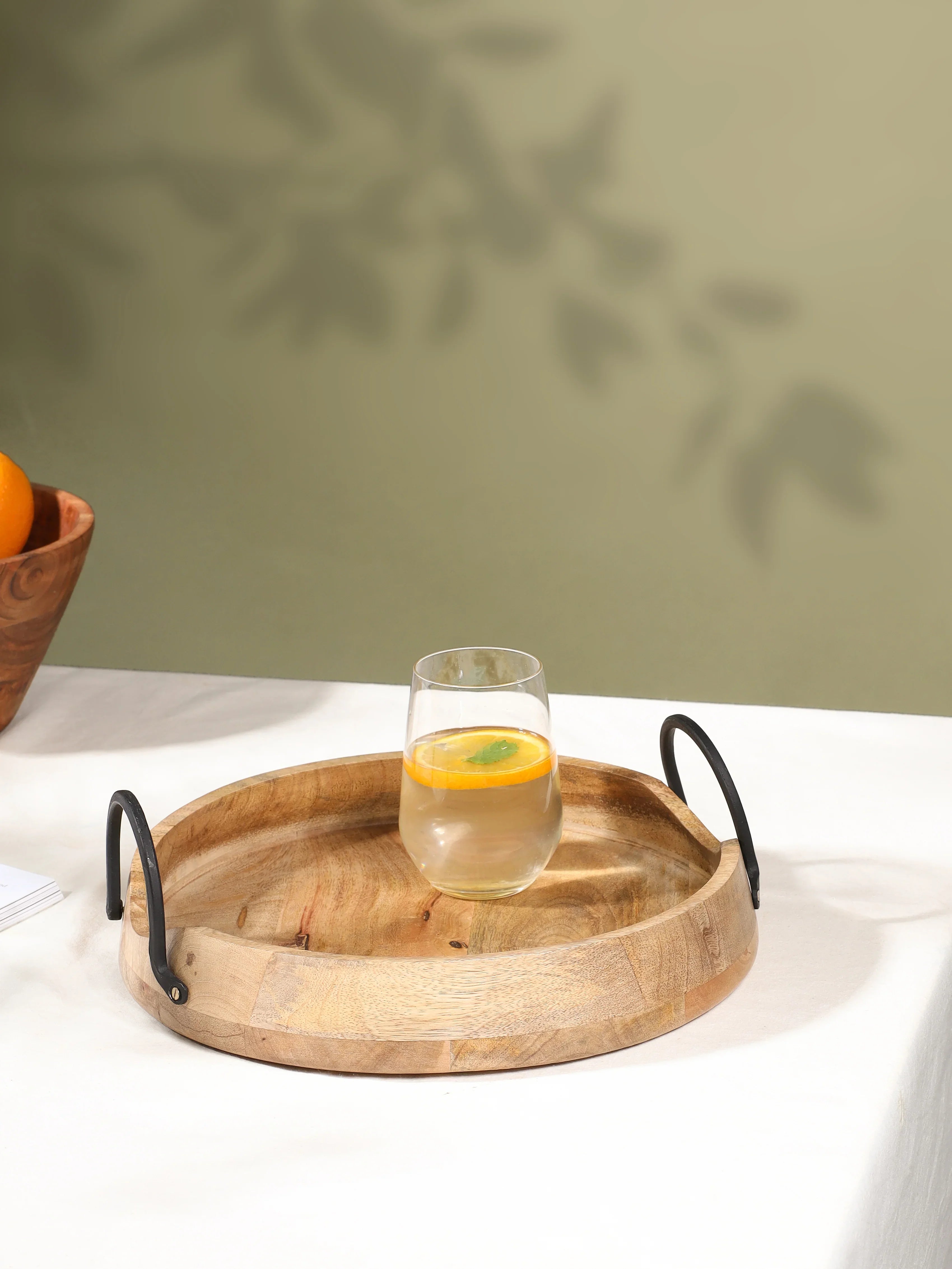 Tray With Metallic Handles
