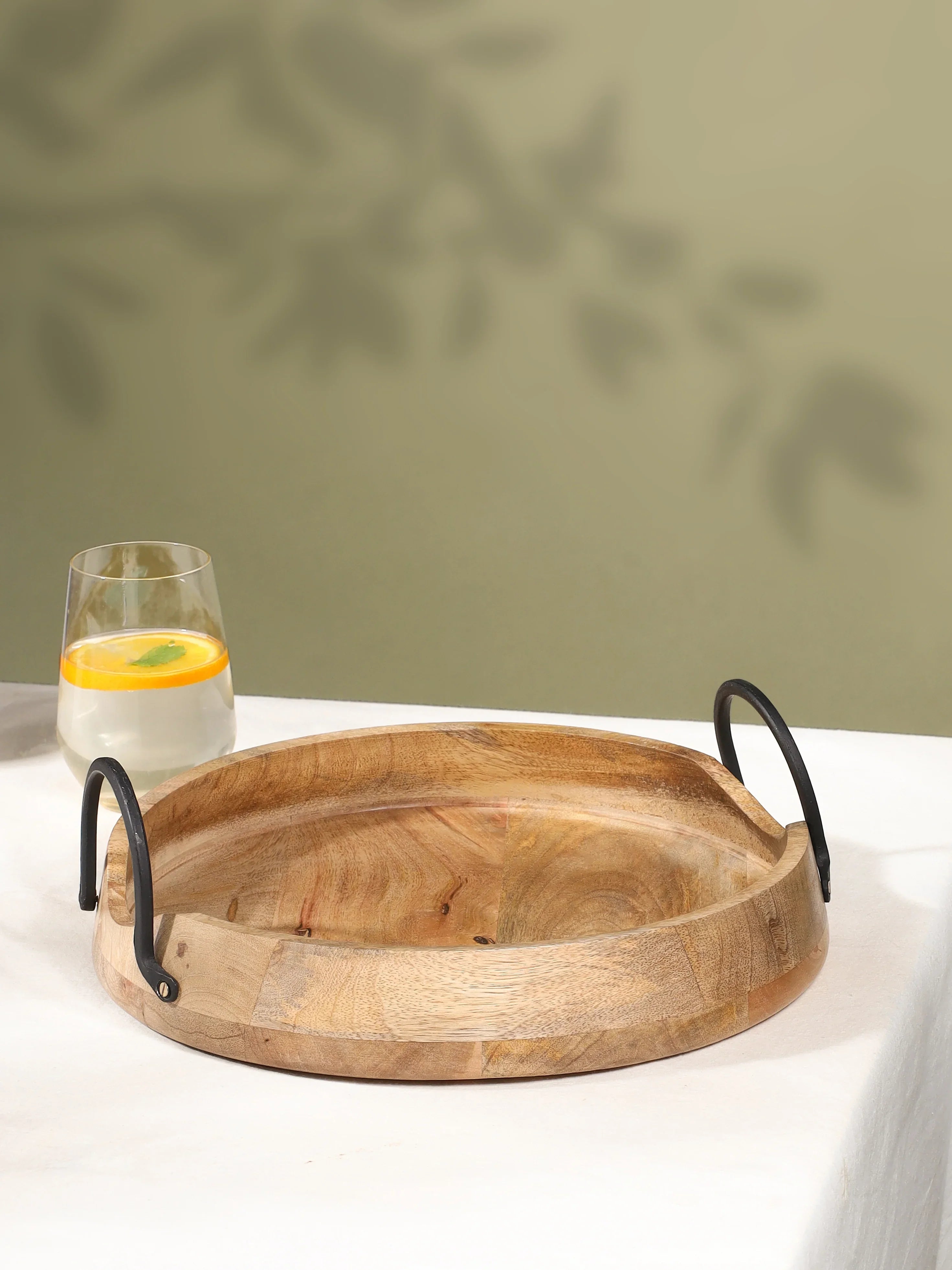 Tray With Metallic Handles