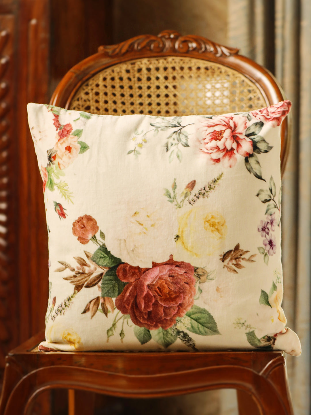 Velvet Multi Colour Floral Cushion Covers