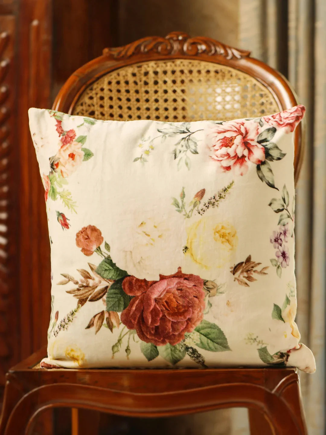 Velvet Multi Colour Floral Cushion Covers
