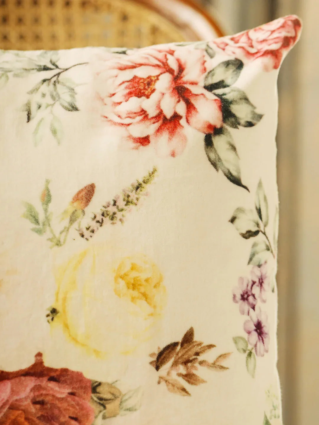 Velvet Multi Colour Floral Cushion Covers - SanskrutiHomes