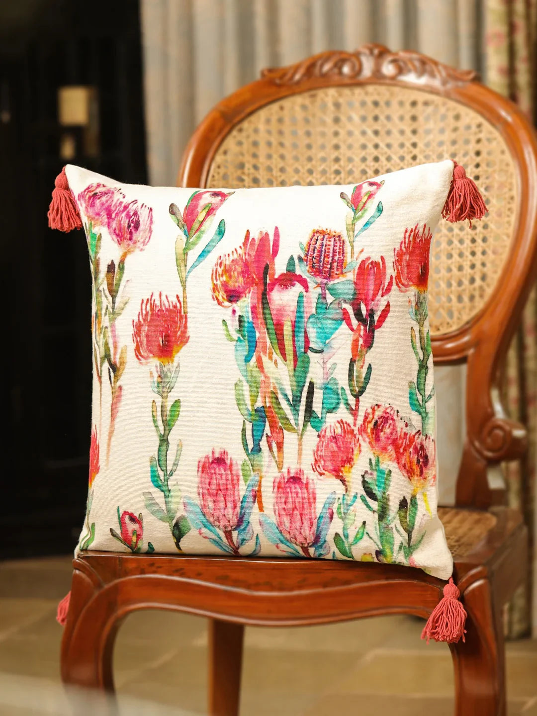 Velvet Multi Colour Floral Cushion Covers - SanskrutiHomes