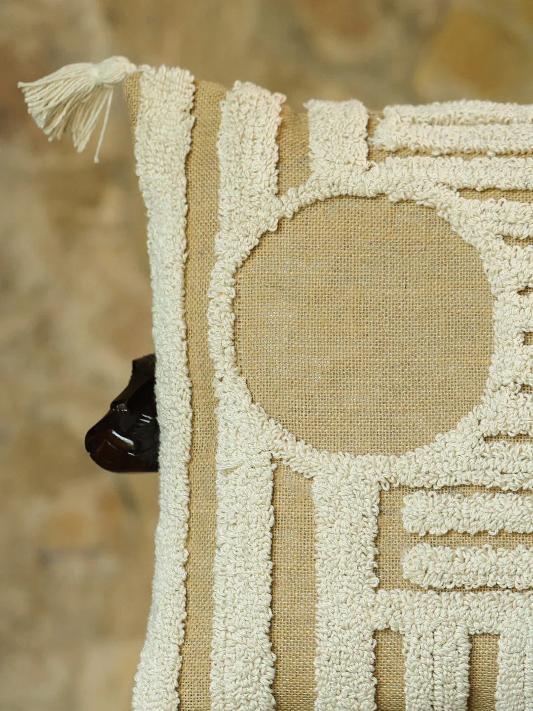 Cotton Off White Colour Embroidered Cushion Covers - SanskrutiHomes