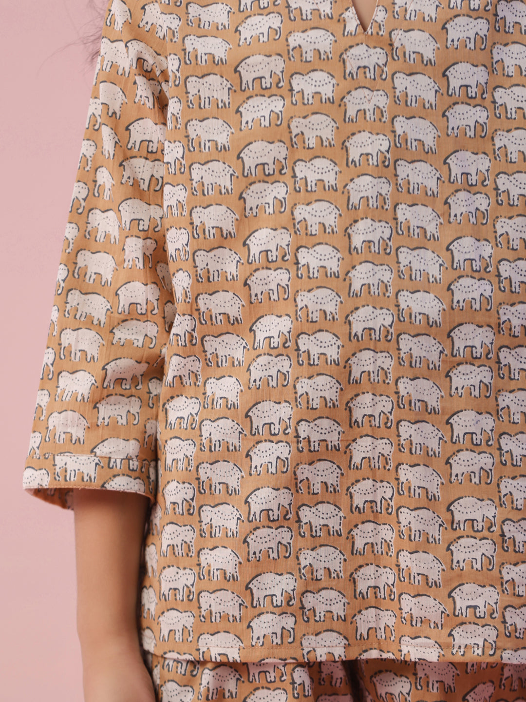 Elephant Printed Cotton Kids Night Suit