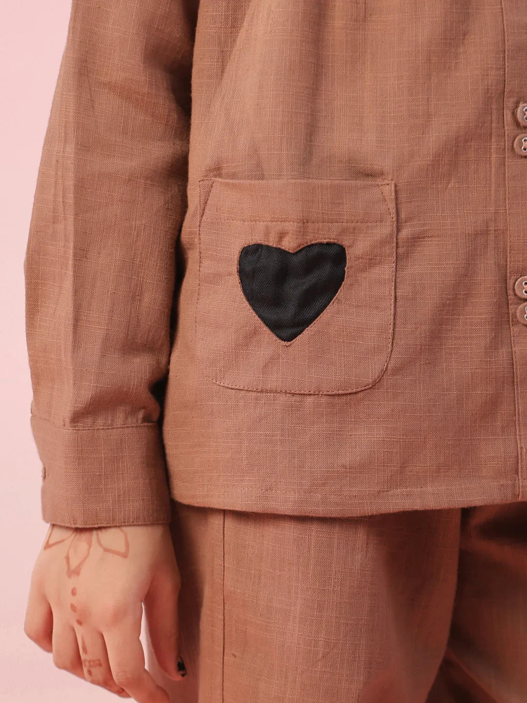 Brown Color Cotton Kids Night Suit - SanskrutiHomes
