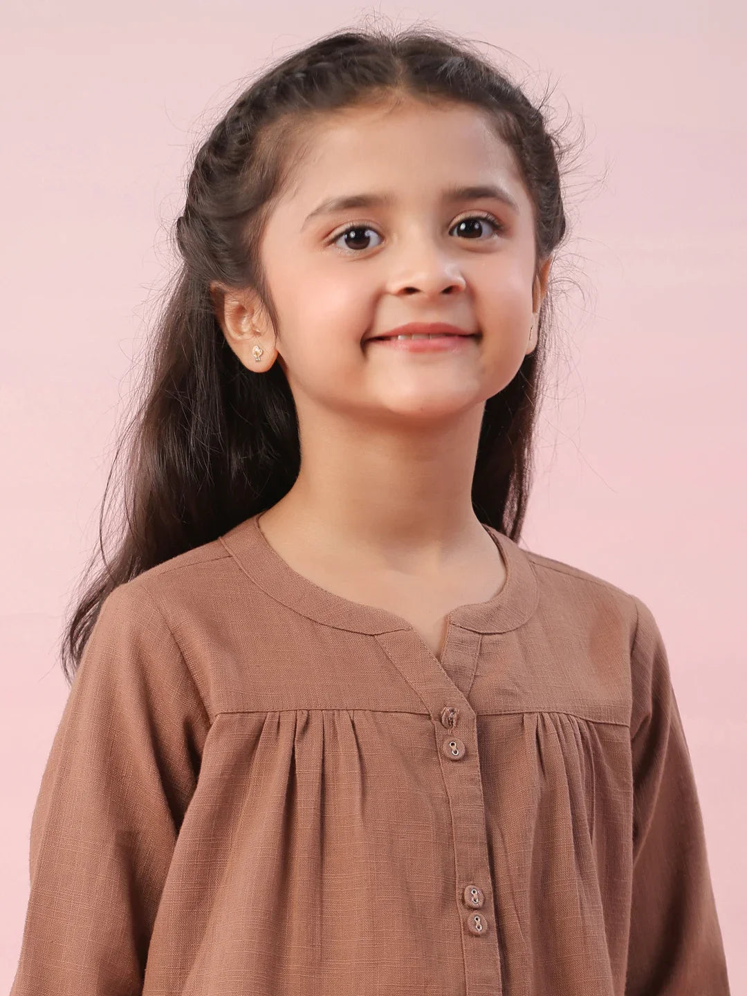 Brown Color Cotton Kids Night Suit - SanskrutiHomes