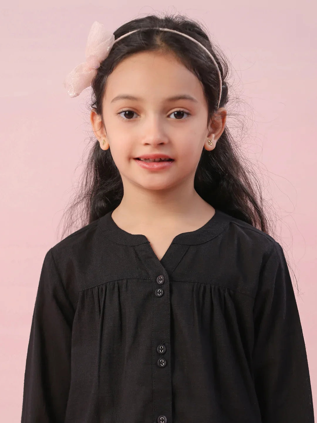 Black Round Neck Cotton Night Suit for Kids - SanskrutiHomes
