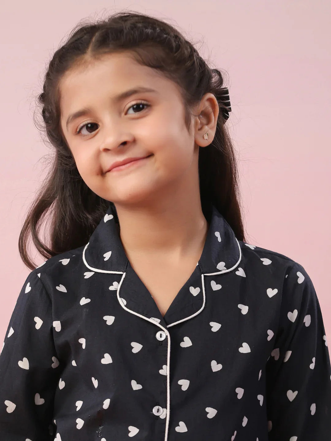 Heart Printed Cotton Night Suit for Kids - SanskrutiHomes