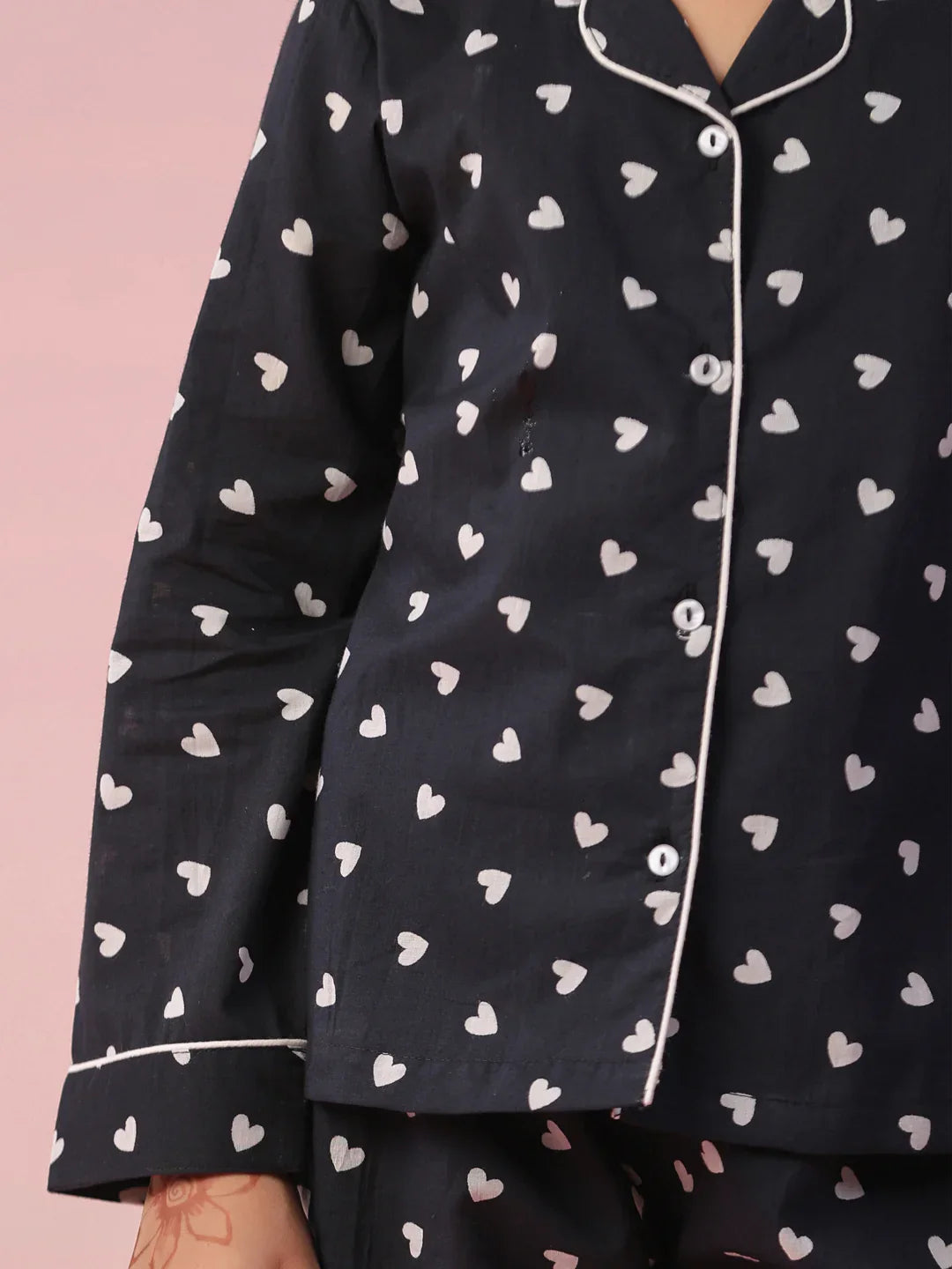 Heart Printed Cotton Night Suit for Kids - SanskrutiHomes