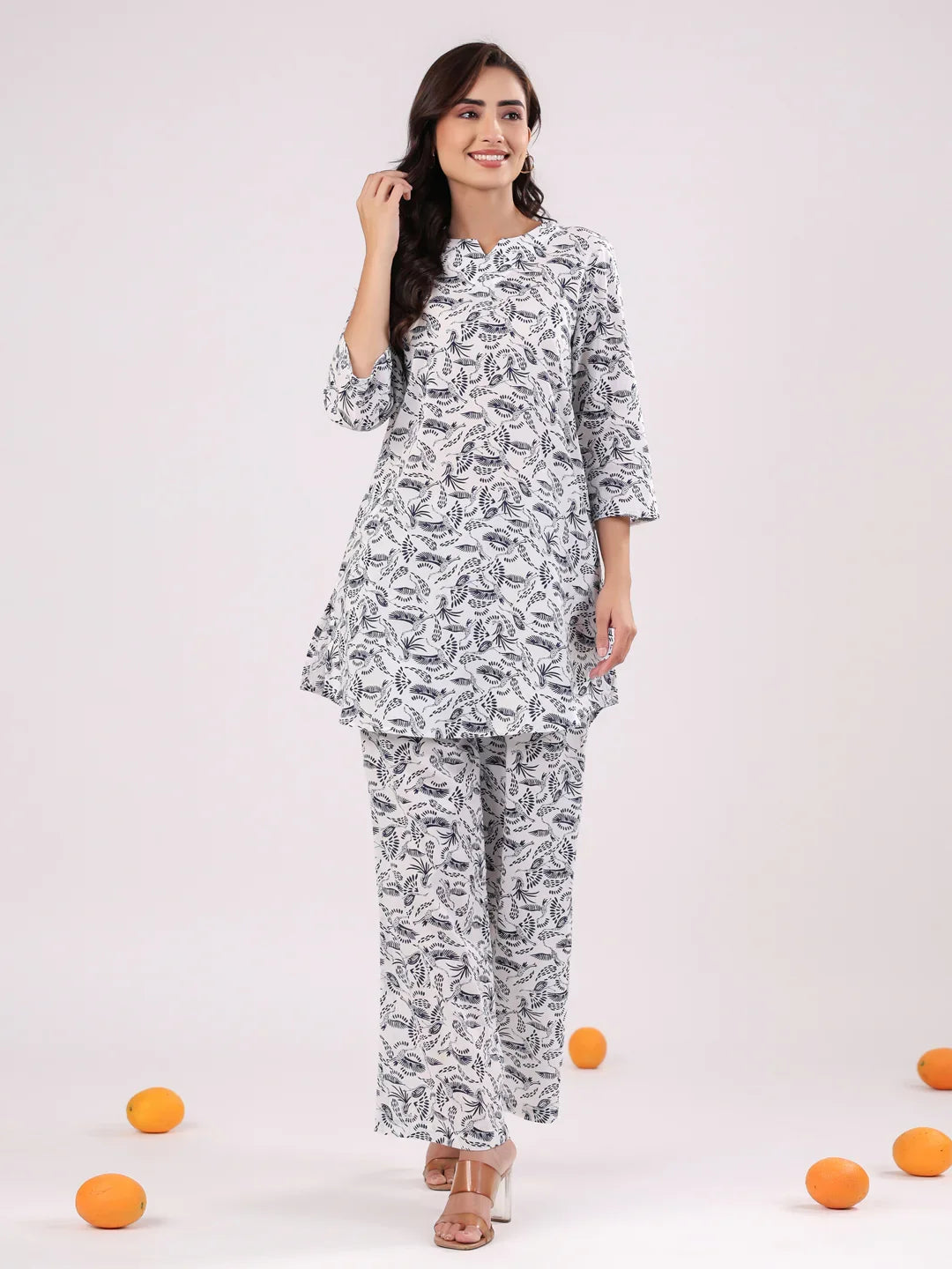 Cotton Printed Night Suit Set for Women - SanskrutiHomes