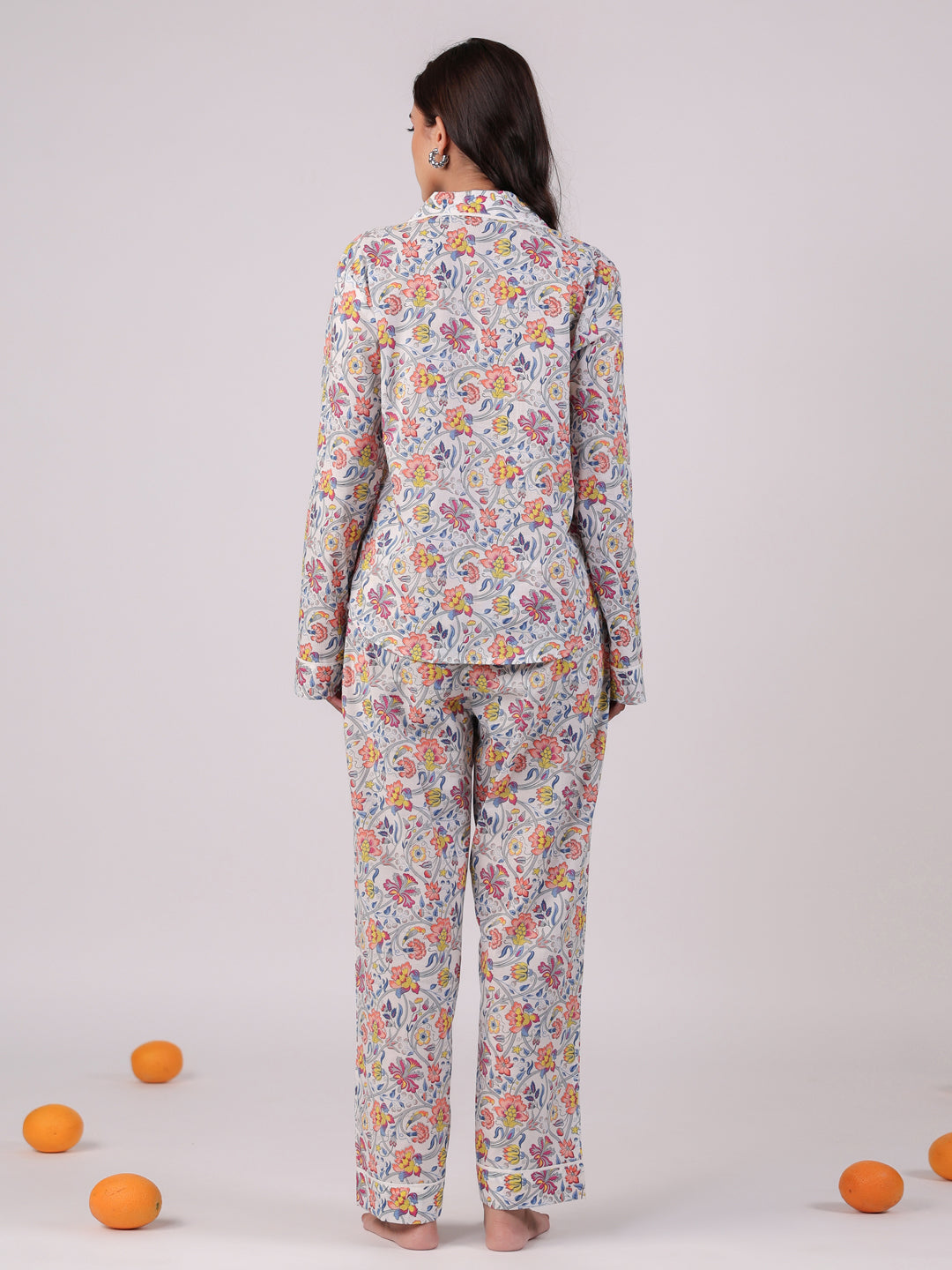 Cotton Printed Blue Night Suit Set