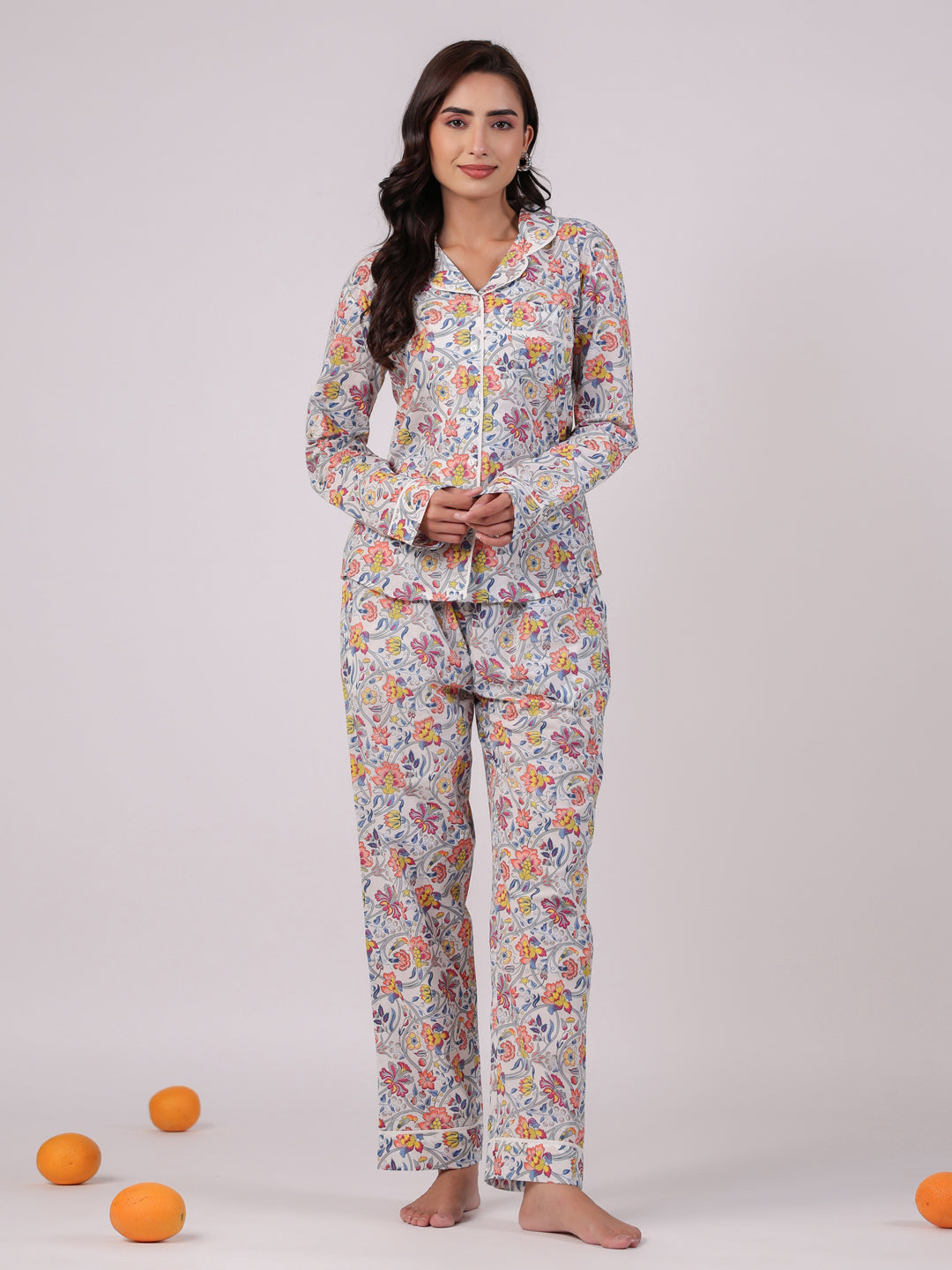 Cotton Printed Blue Night Suit Set