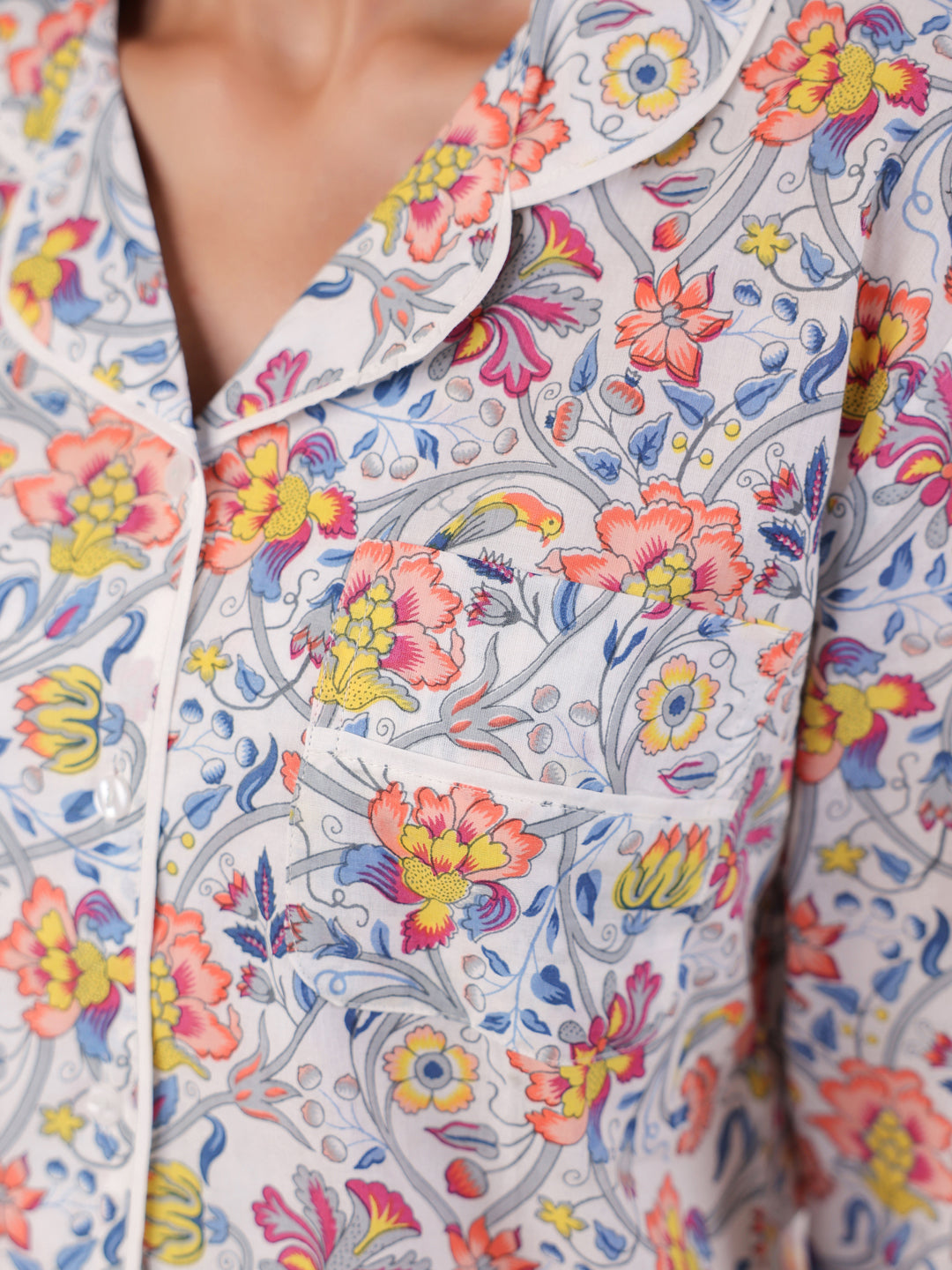 Cotton Printed Blue Night Suit Set