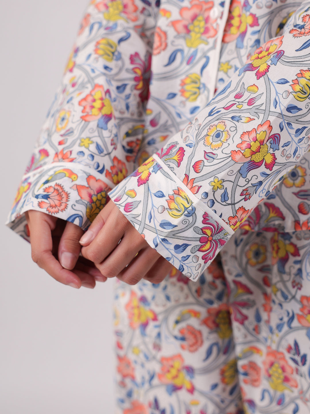 Cotton Printed Blue Night Suit Set
