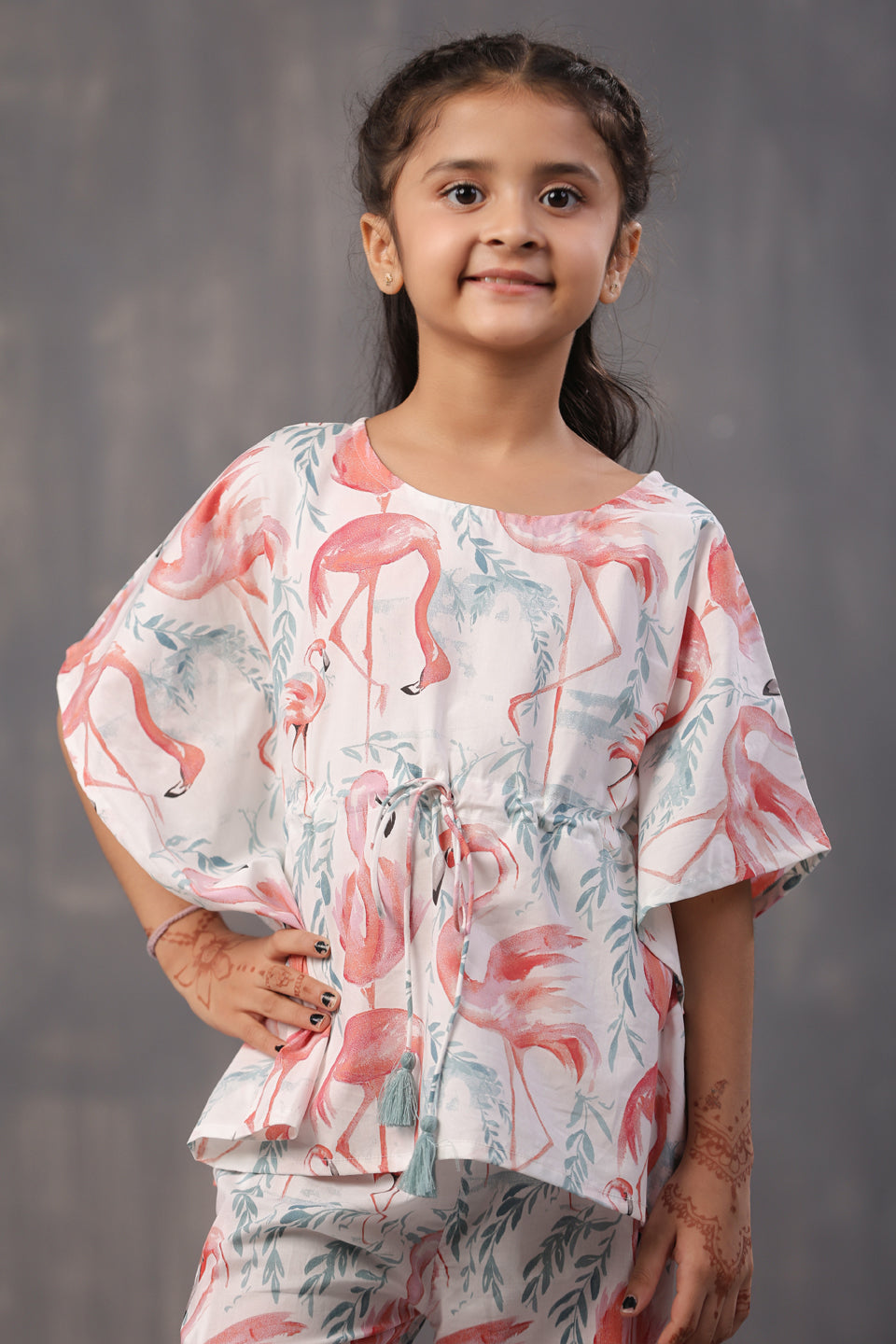 Floral Printed Cotton Night Suit for Kids