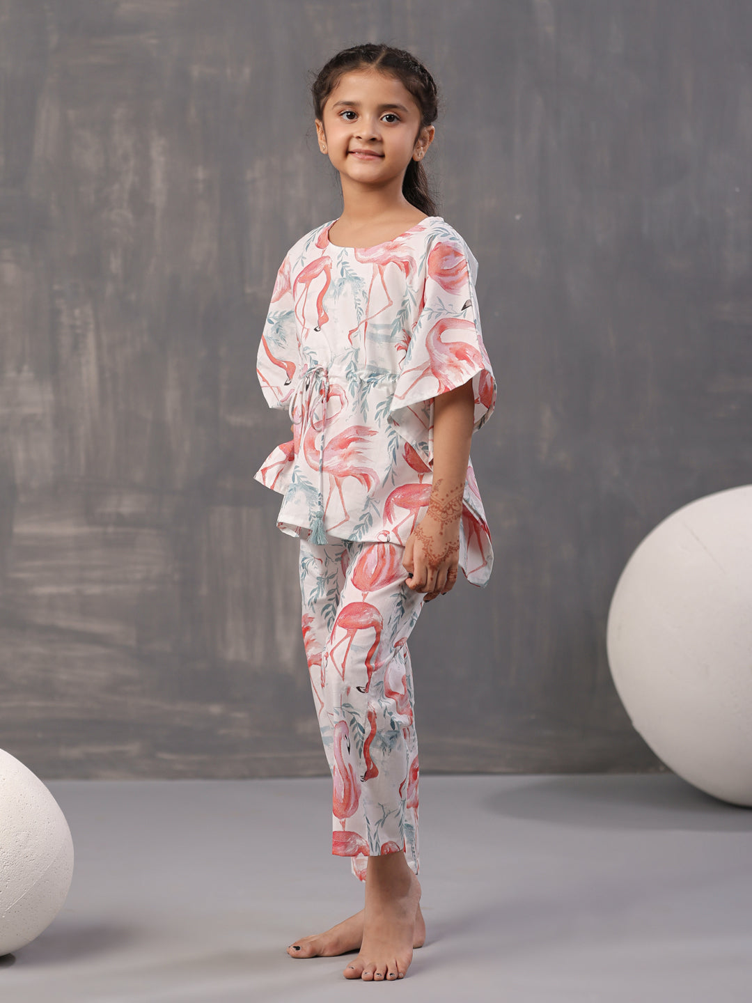Floral Printed Cotton Night Suit for Kids
