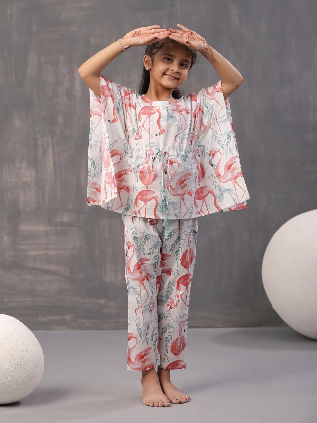 Floral Printed Cotton Night Suit for Kids