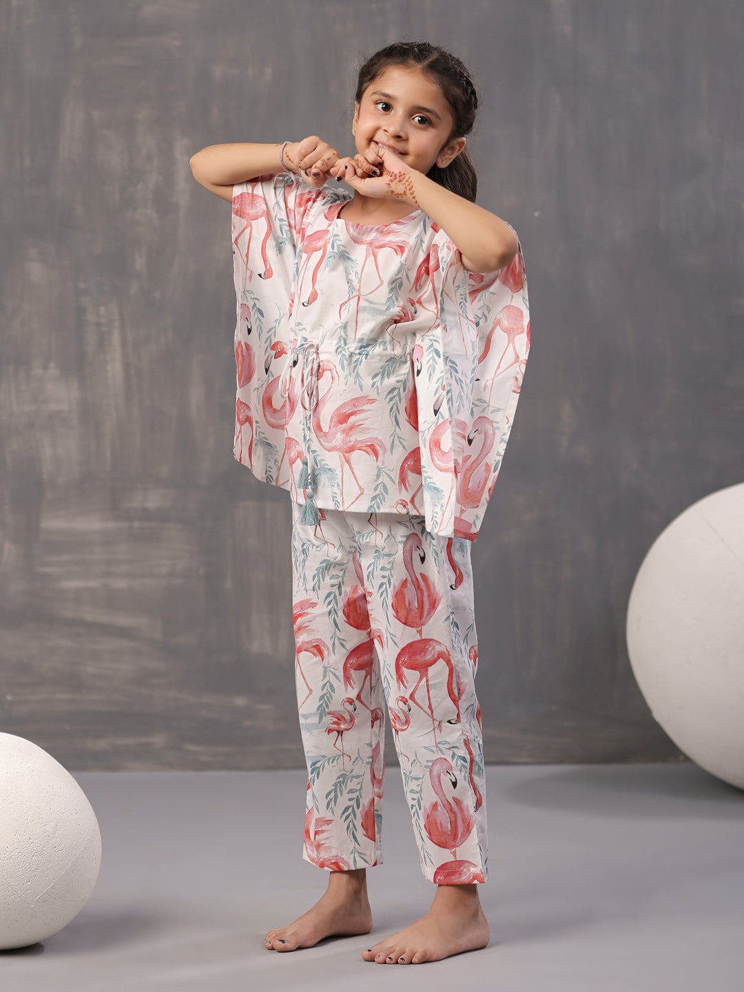 Floral Printed Cotton Night Suit for Kids