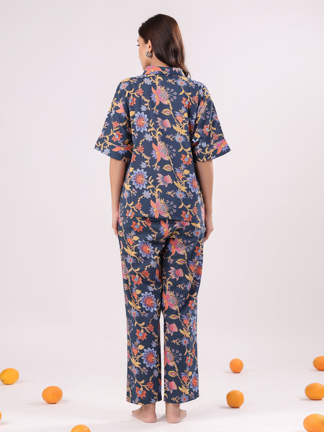 Multi Flower Printed Night Suit Set