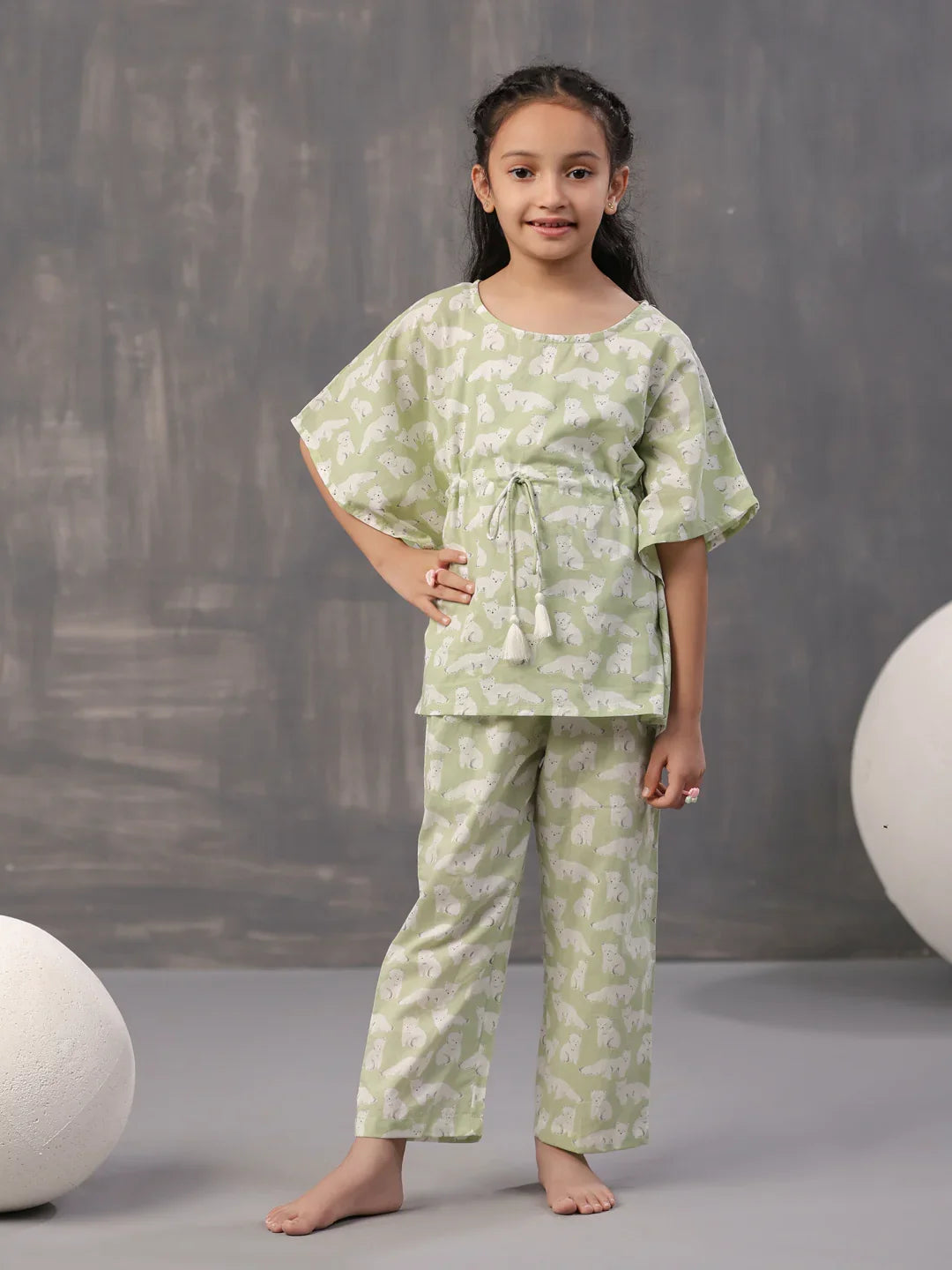 Animal Printed Cotton Kids Night Suits - SanskrutiHomes