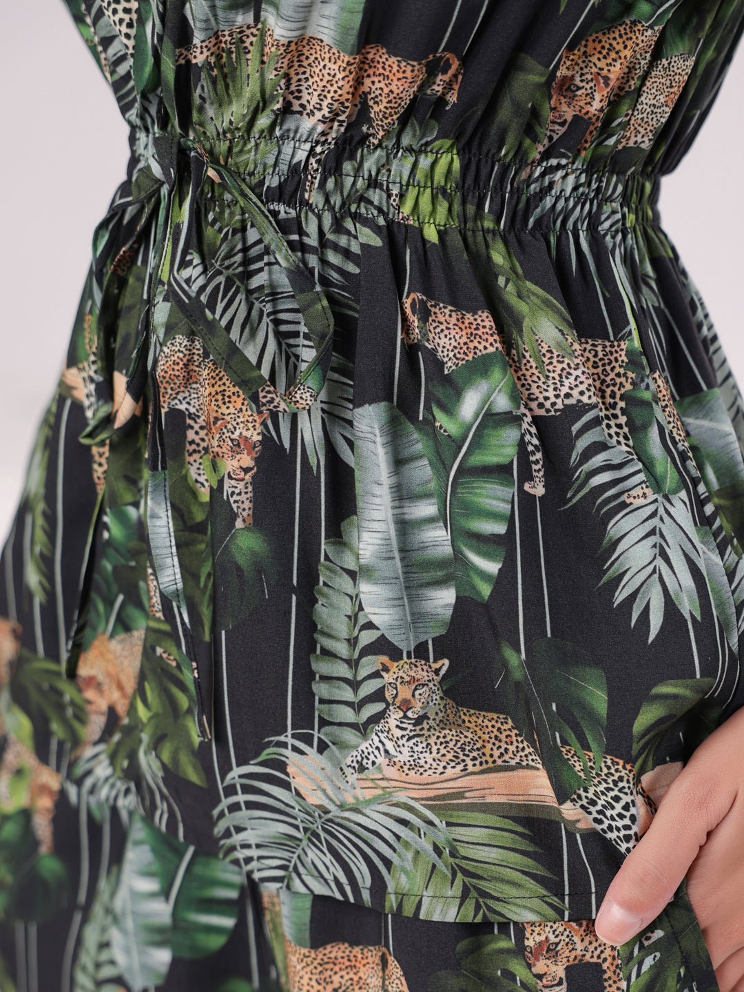 Black Flower Printed Night Suit Set