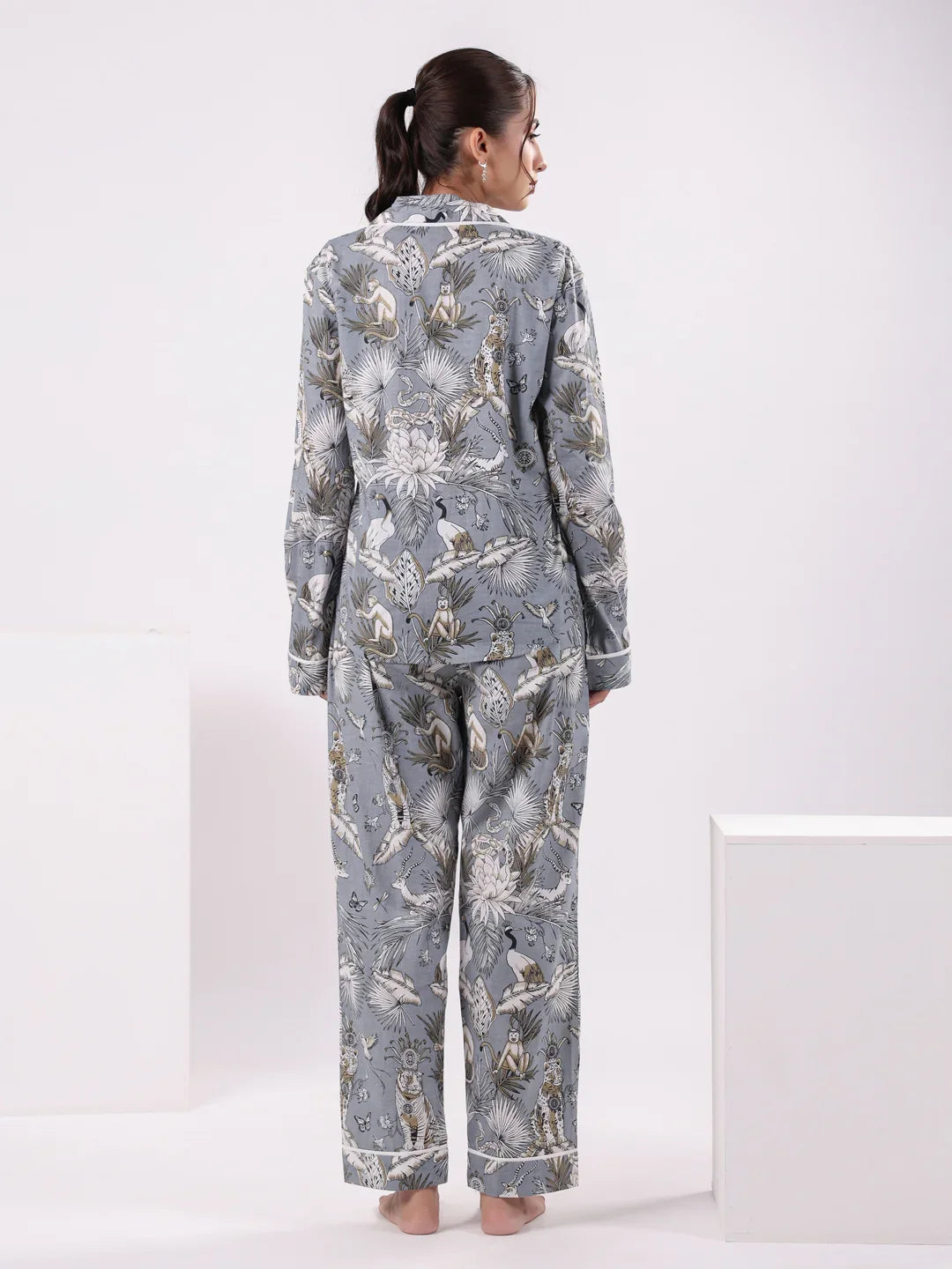 Animal Printed Night Suit Set for Women - SanskrutiHomes