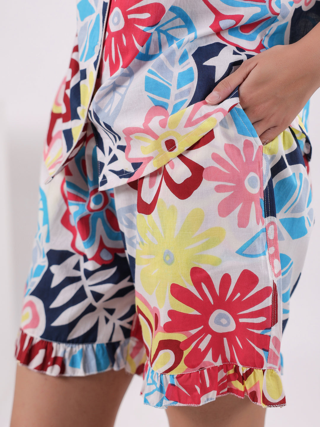 Flower Printed Night Suit Set For Women