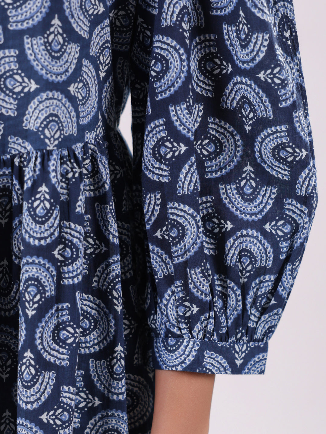 Women Floral Print Puff Sleeve Dress
