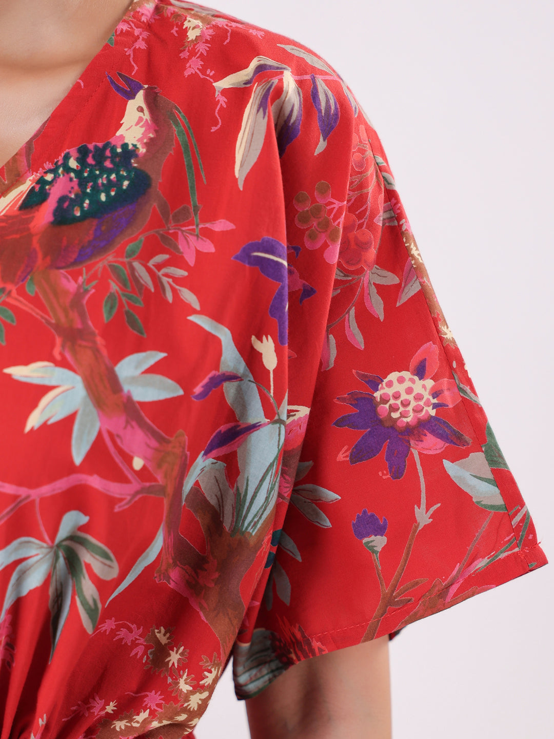 Red Floral Printed Jumpsuit for Women