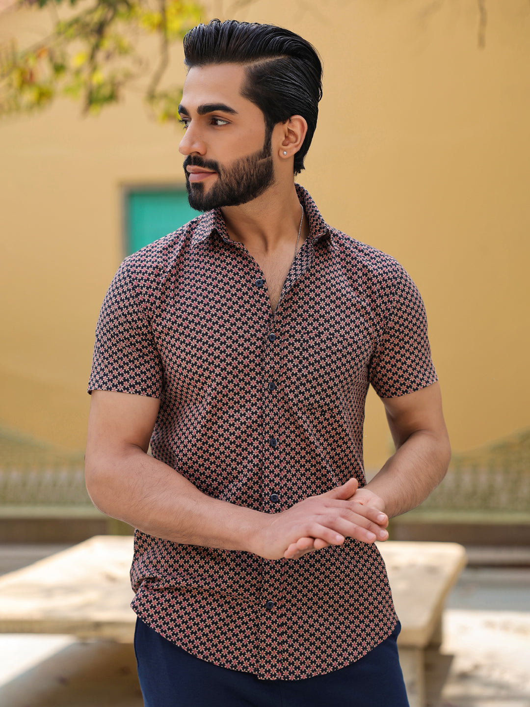 Men's Pure Cotton Black Casual Shirt