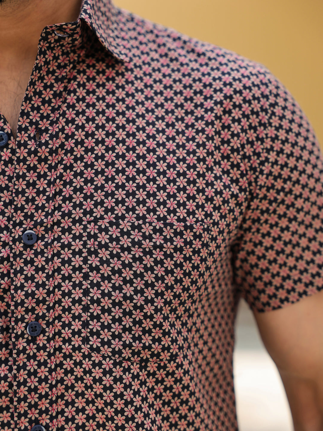 Men's Pure Cotton Black Casual Shirt