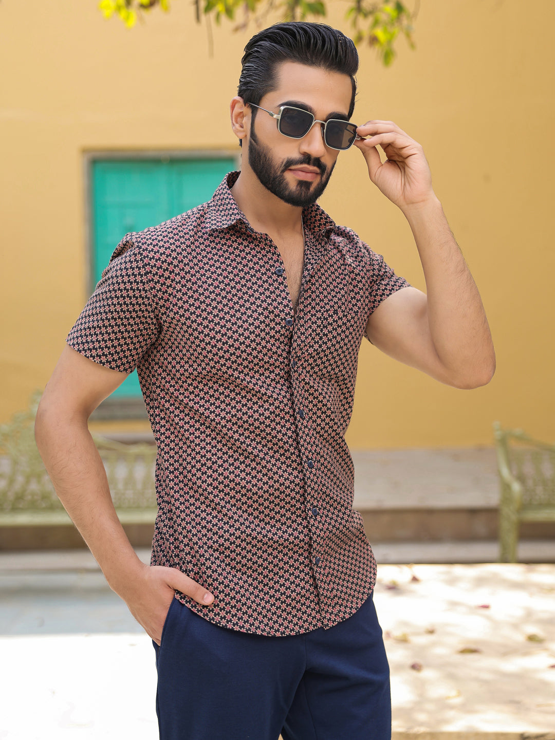 Men's Pure Cotton Black Casual Shirt