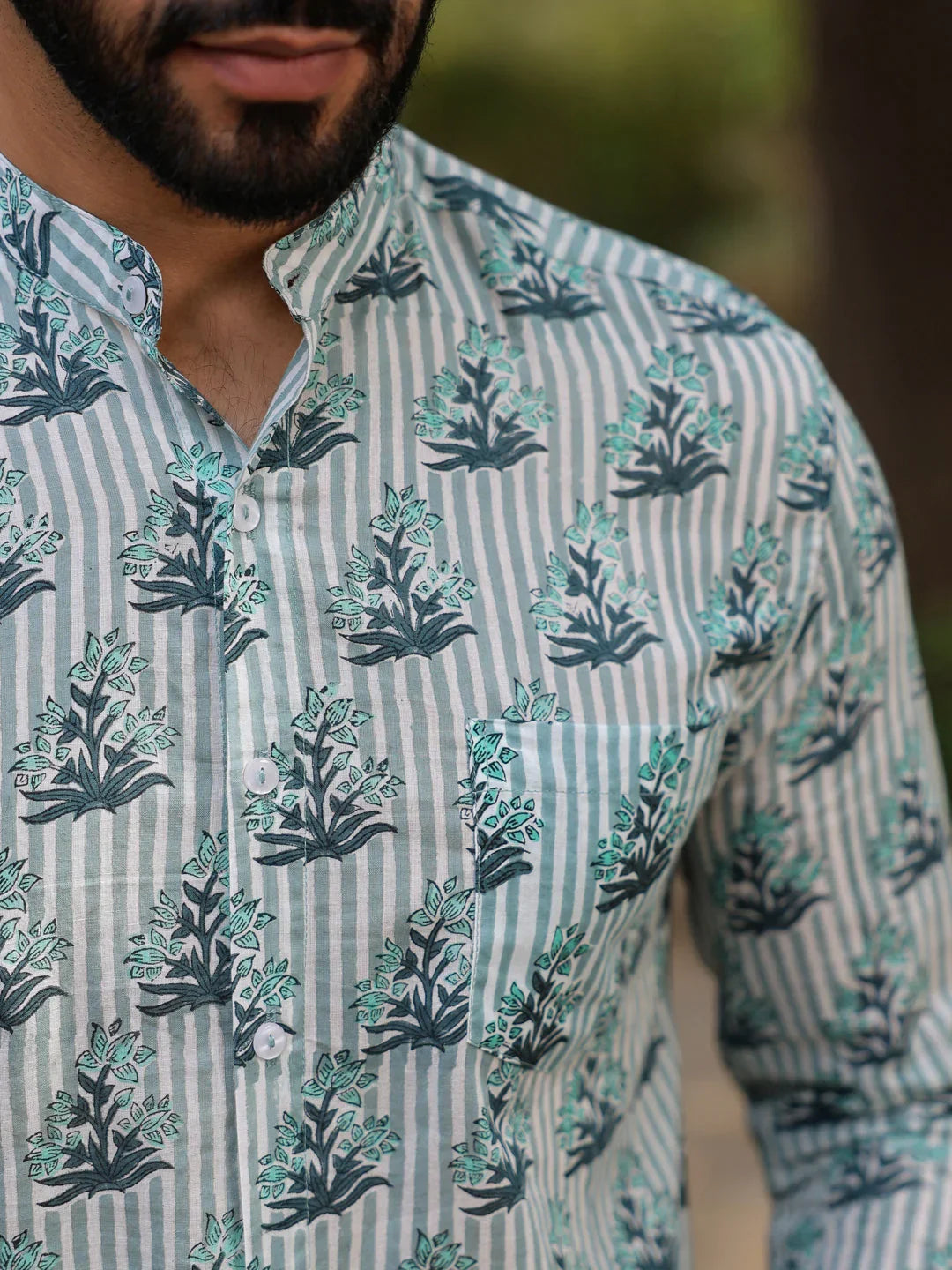 Men's Pure Cotton Off White Casual Shirt - SanskrutiHomes