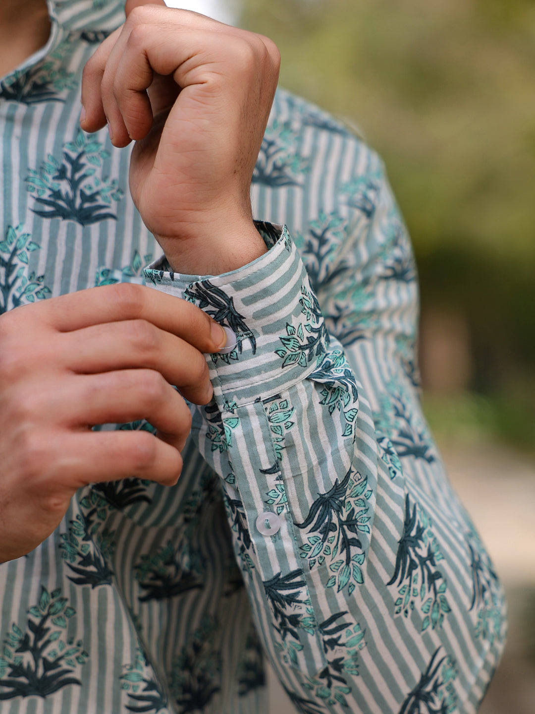 Men's Pure Cotton Off White Casual Shirt - SanskrutiHomes