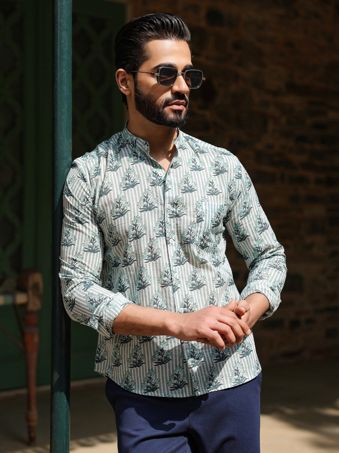 Men's Pure Cotton Off White Casual Shirt - SanskrutiHomes