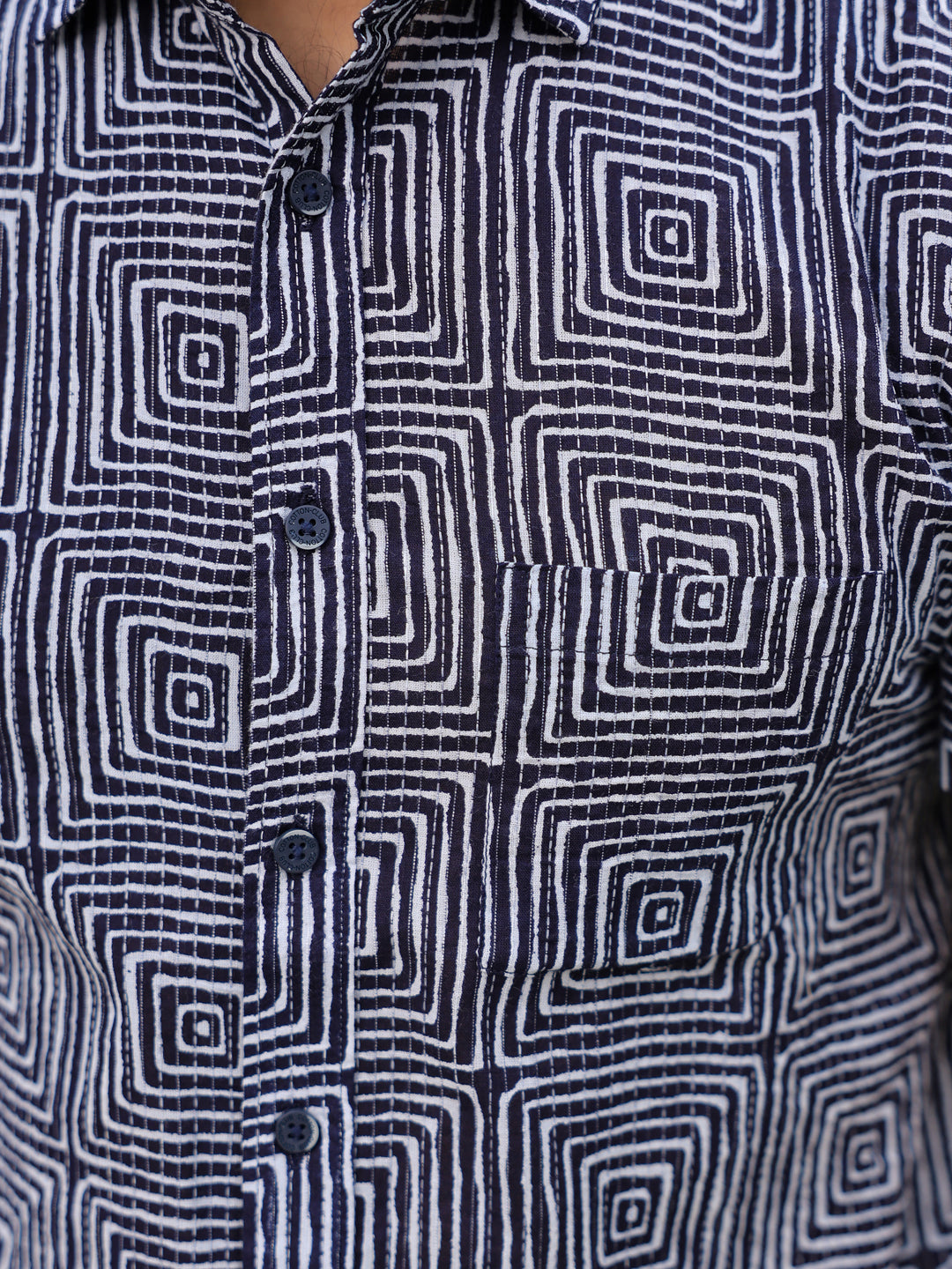 Men's Pure Cotton Blue Casual Shirt