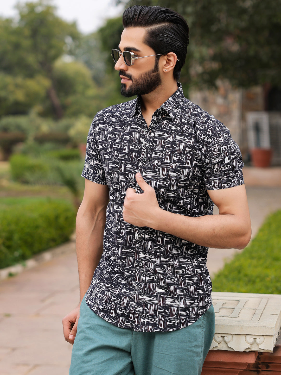 Men's Pure Cotton Black Casual Shirt