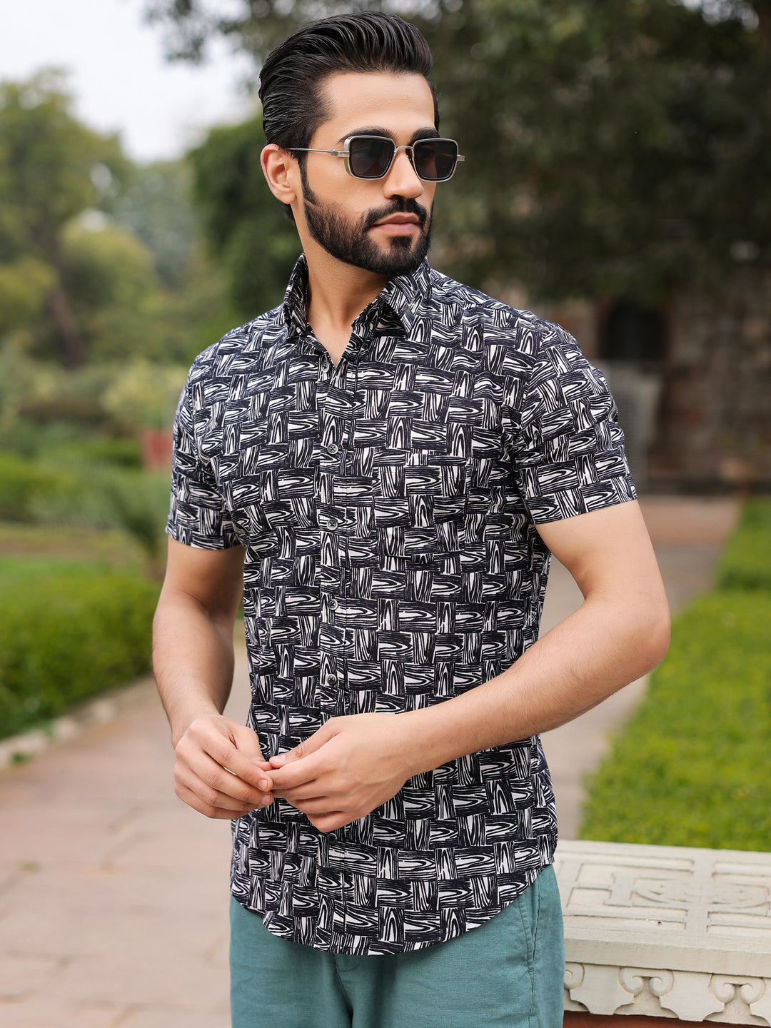 Men's Pure Cotton Black Casual Shirt