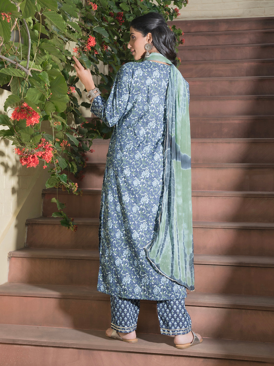 Floral Printed Cotton Kurta Set