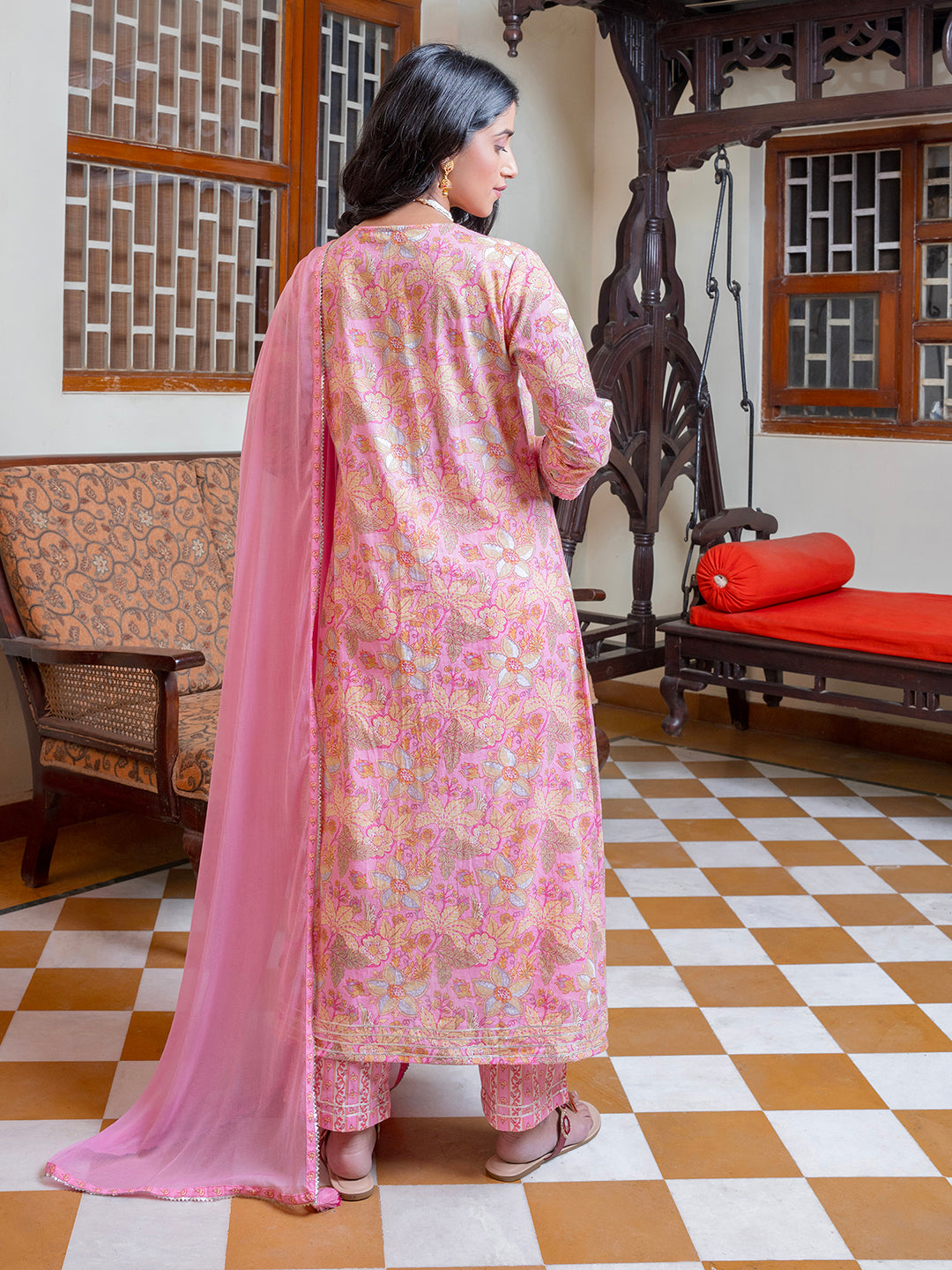 Pink Cotton Kurta for Women