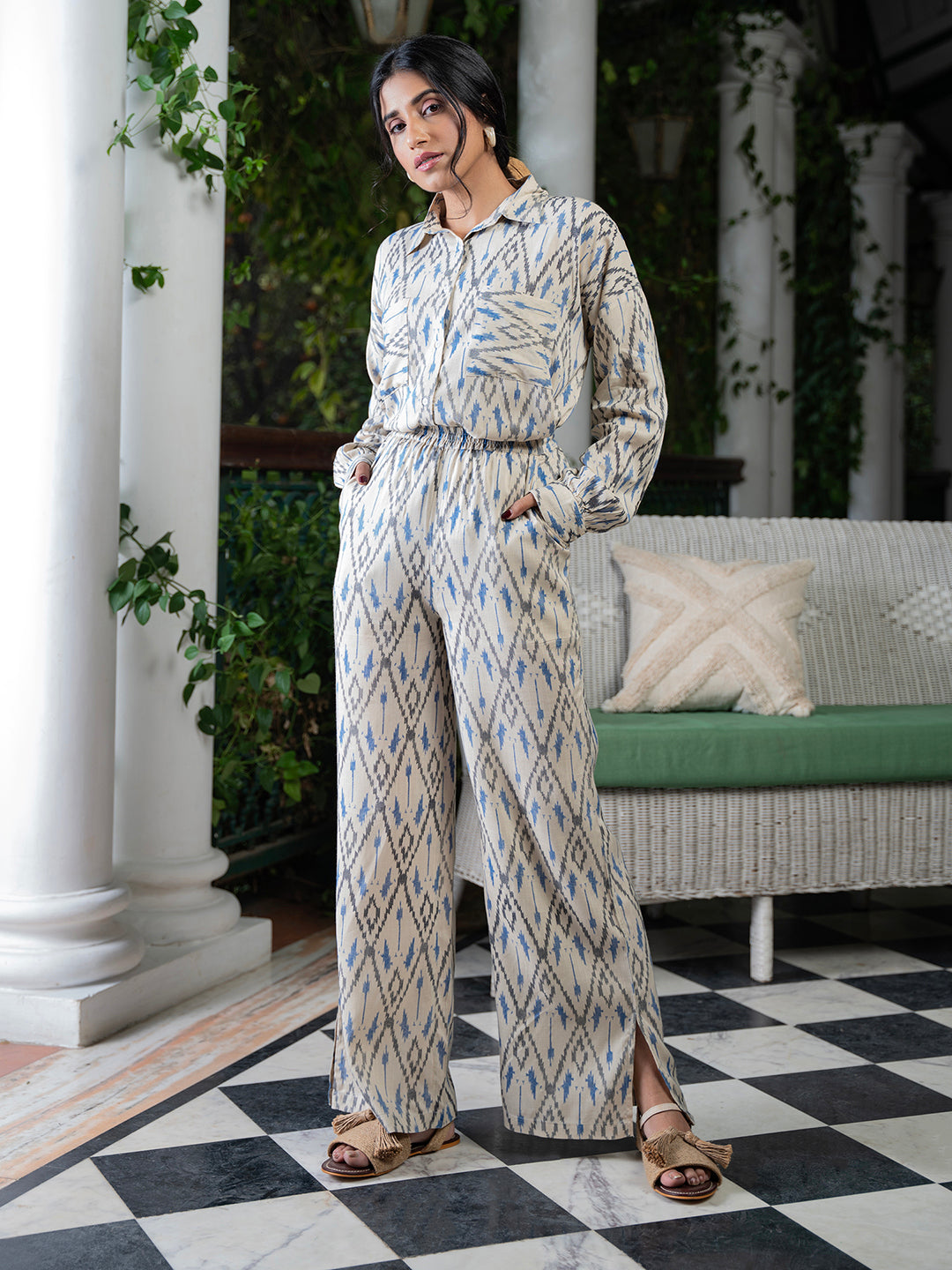 Ikhat Print Cotton Co-Ord Set