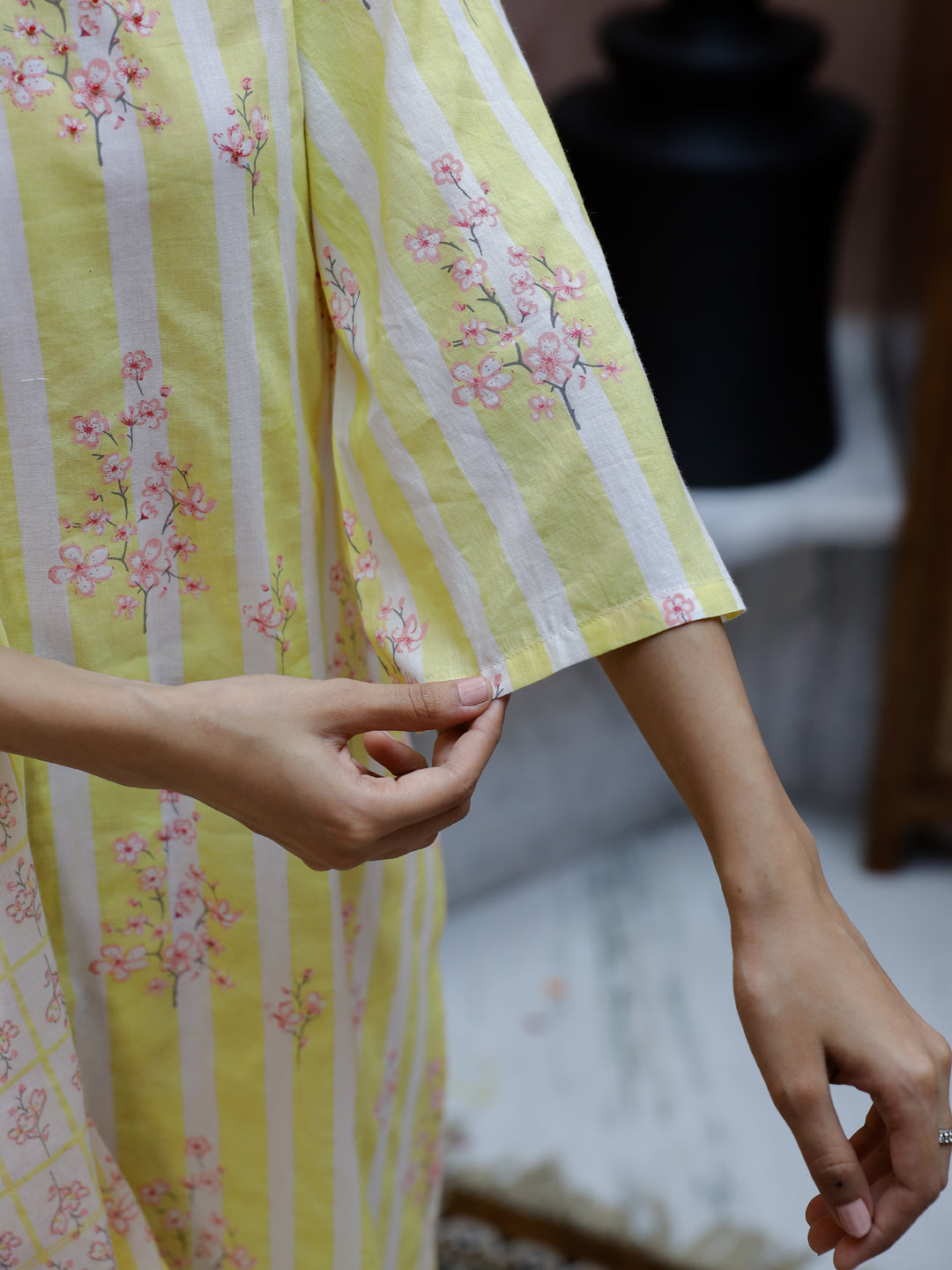 Flower Printed Cotton Kurta Set For Women