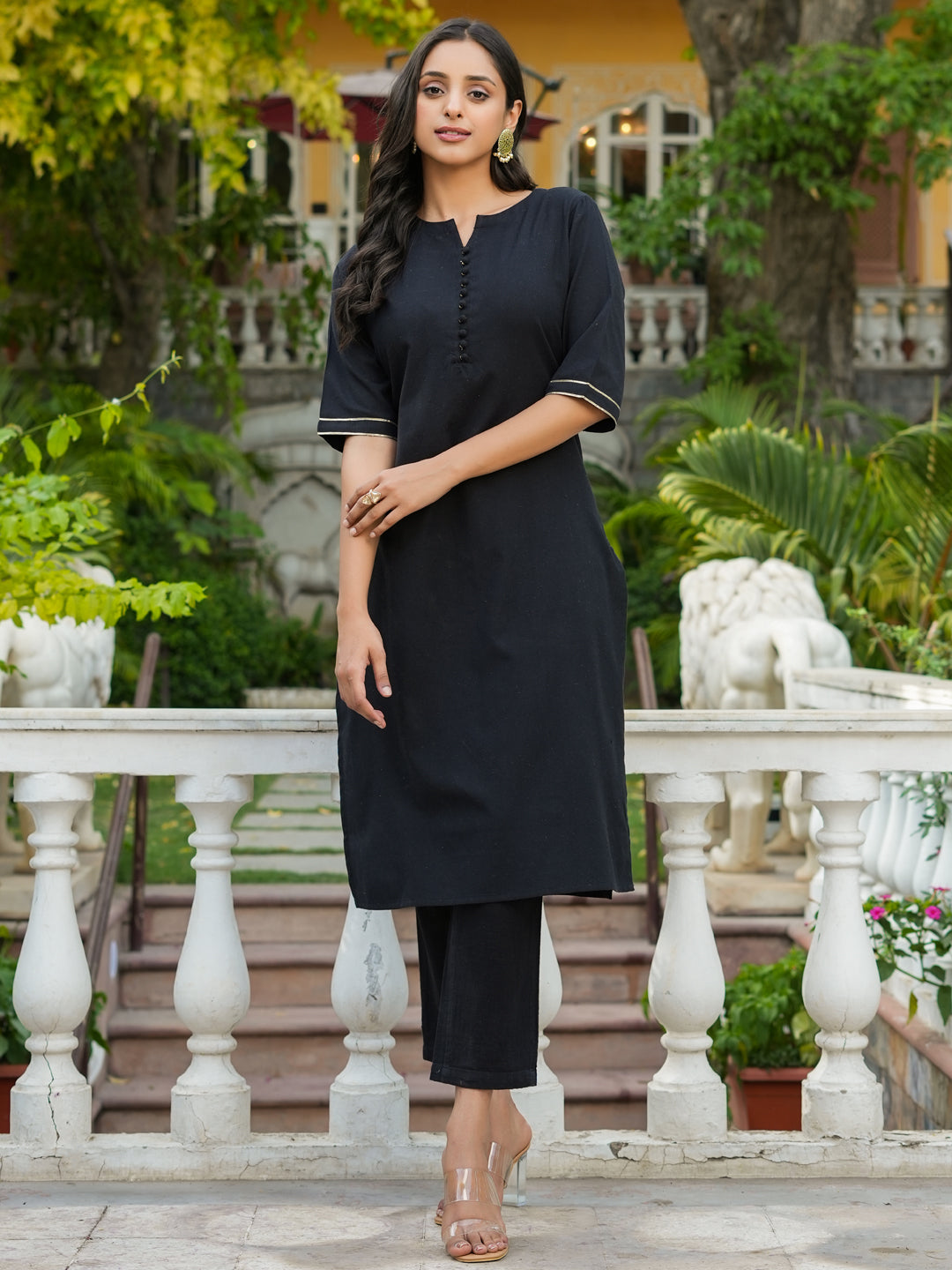 Women 3pcs Kurta Set With Orgenza Dupatta