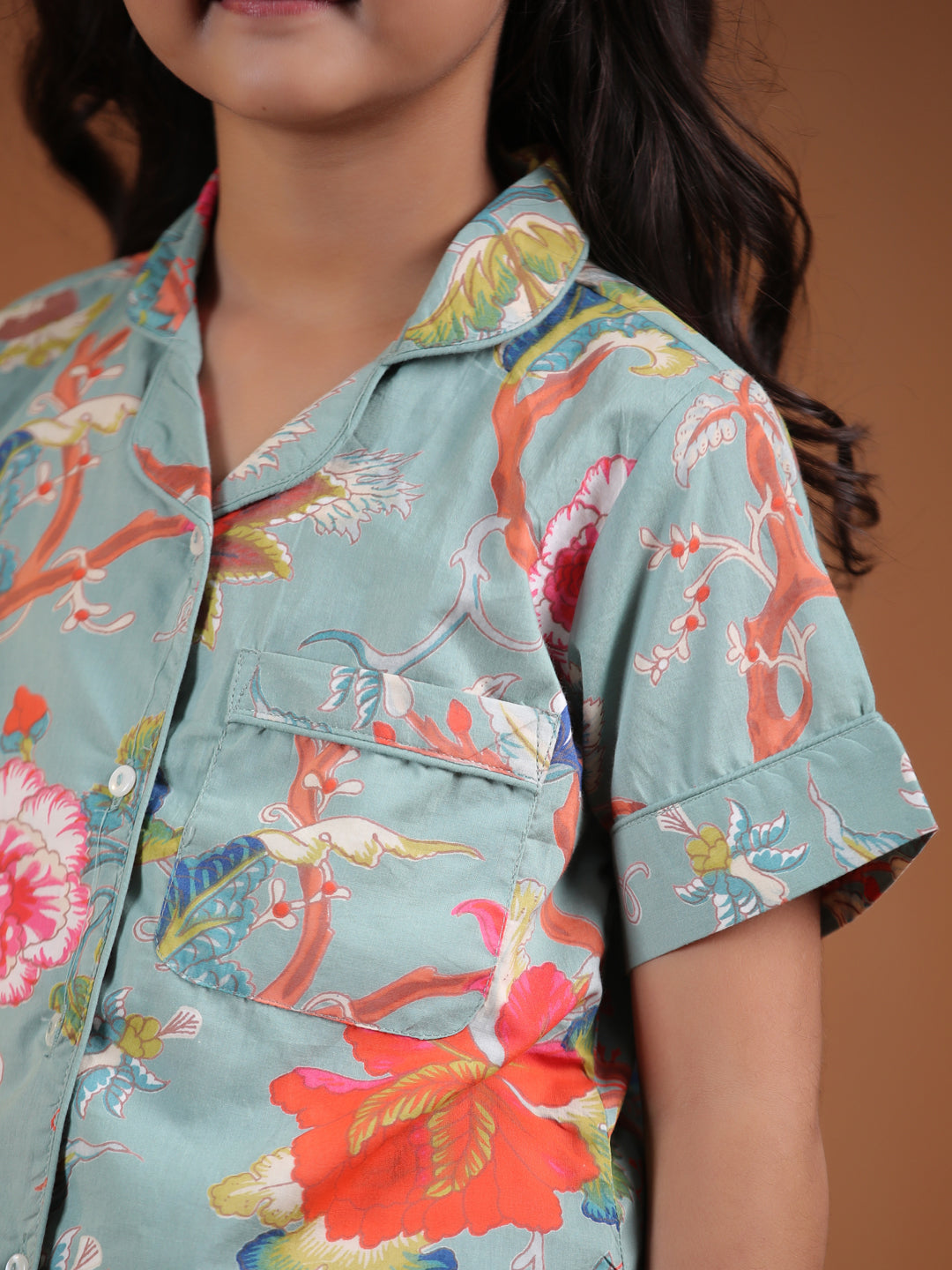 Flower Printed Kids Night Suit Set - SanskrutiHomes