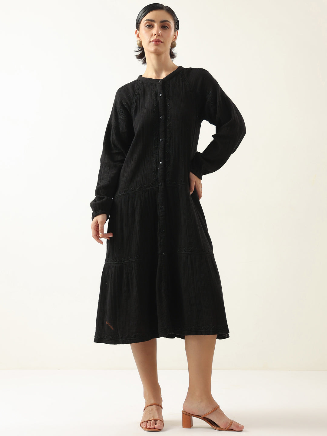 Black Color Pure Cotton Dress for Women