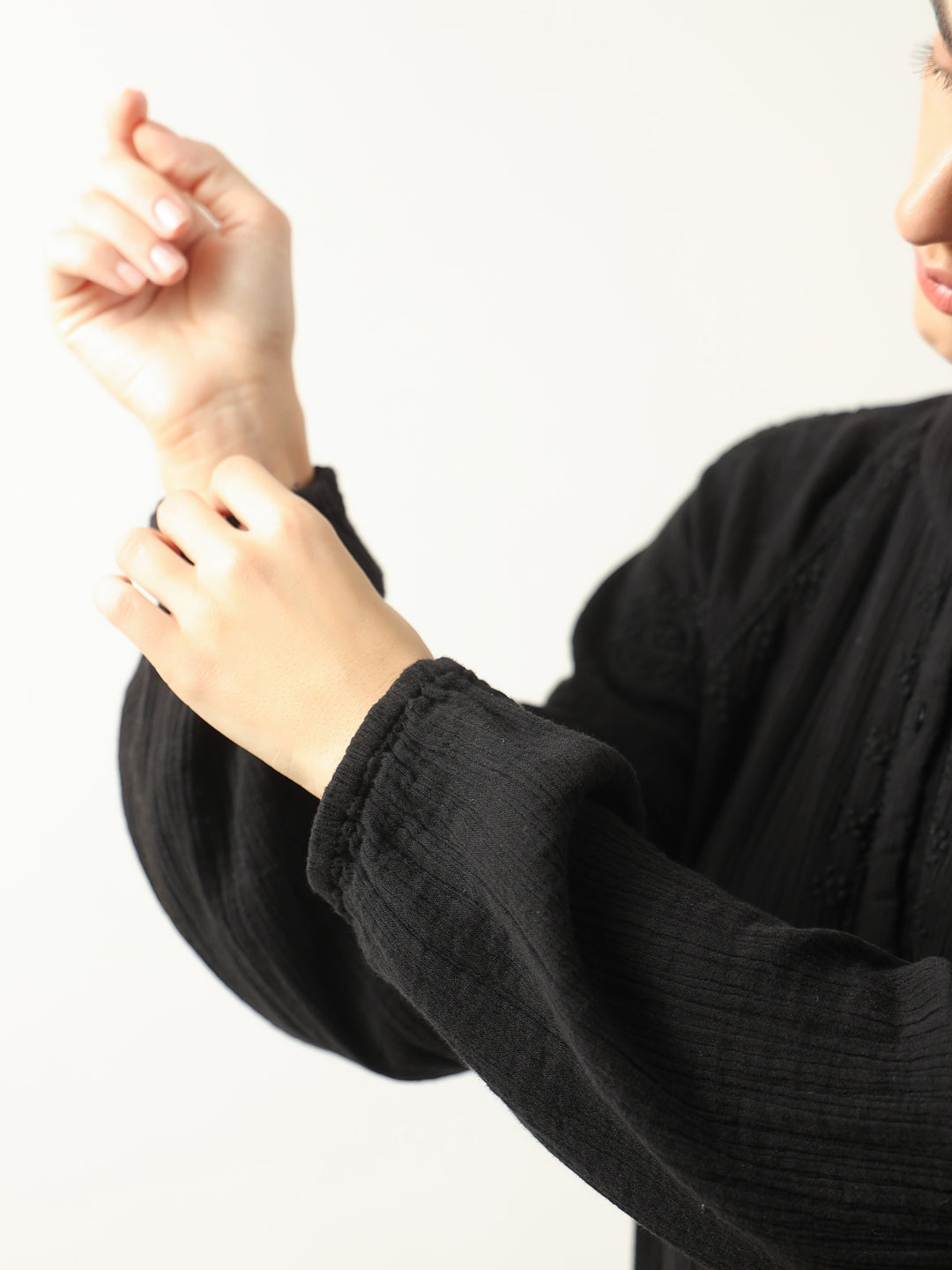 Black Color Pure Cotton Dress for Women