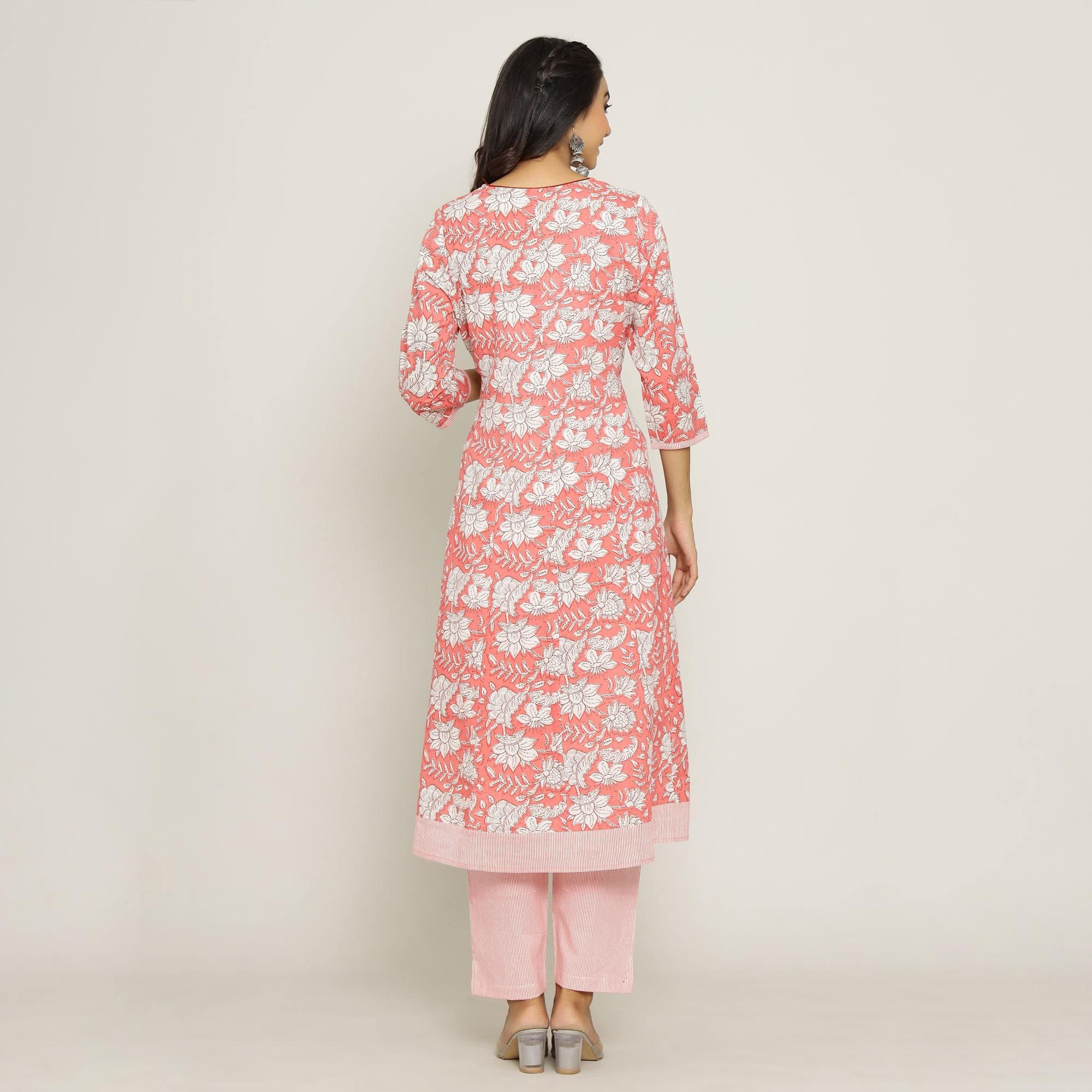 Rang Deep Women Pink Cotton Kurti